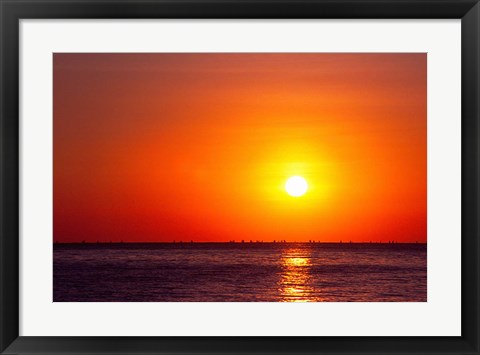 Framed Indonesia, Bali, Amed, Bali Sea with fishing boats Print