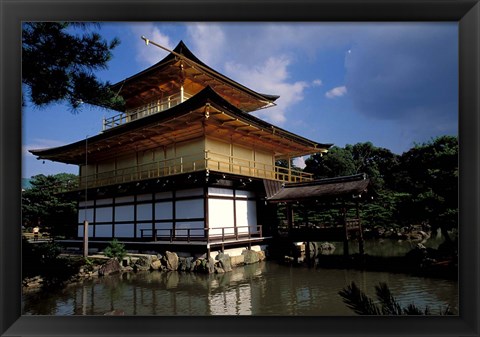 Framed Golden Pavilion, Zen Temple, Kinkakuji, Kyoto, Japan Print