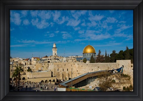 Framed Israel, Jerusalem, Western Wall and Dome of the Rock Print