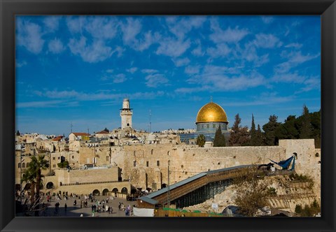 Framed Israel, Jerusalem, Western Wall and Dome of the Rock Print