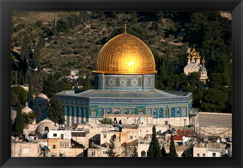 Framed elevated city view, Jerusalem, Israel Print