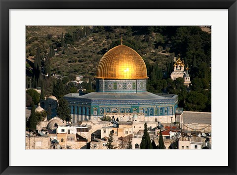 Framed elevated city view, Jerusalem, Israel Print