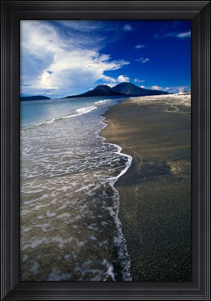 Framed Asia, Indonesia, Krakatau Volcano Beach scene Print