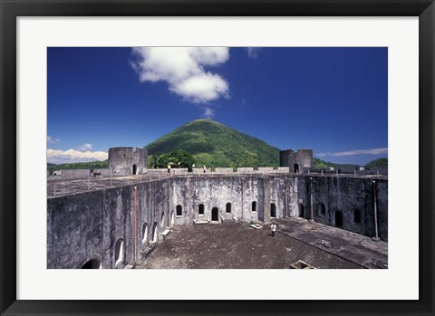 Framed 17th Century Dutch Fort, Banda Island, Indonesia Print