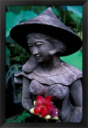 Framed Shrine of Buddha with Flower Decoration, Bali, Indonesia Print