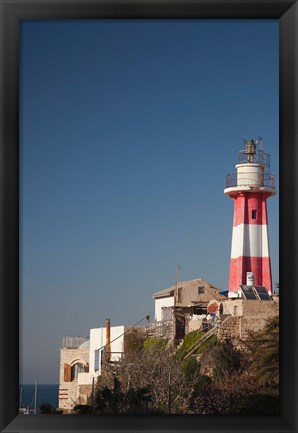 Framed Israel, Tel Aviv, Jaffa, Jaffa Old Port, lighthouse Print