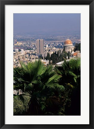 Framed Haifa Cityscape from Bahai Dome, Israel Print