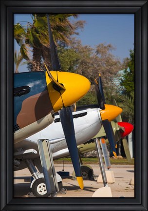 Framed Israel, Be-er Sheva, Air Force, Vintage Airplanes Print