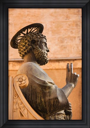 Framed Israel, Galilee, Tiberias, St Peters Parish, Statue Print