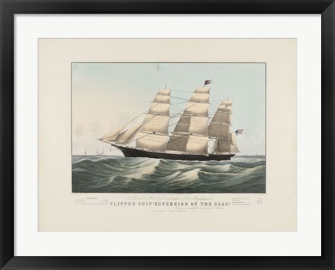 Framed Clipper Ship &quot;Sovereign of the Seas&quot;, 1852 Print