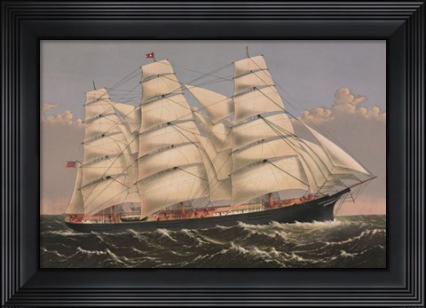 Framed Clipper Ship &quot;Three Brothers&quot;, ca. 1875 Print