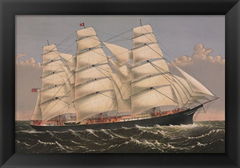 Framed Clipper Ship &quot;Three Brothers&quot;, ca. 1875 Print