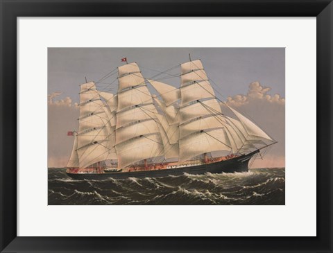 Framed Clipper Ship &quot;Three Brothers&quot;, ca. 1875 Print