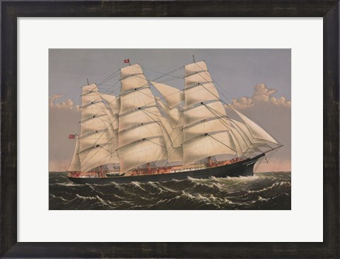 Framed Clipper Ship &quot;Three Brothers&quot;, ca. 1875 Print