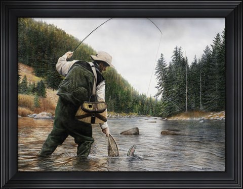 Framed Fishing the Gallatin Print