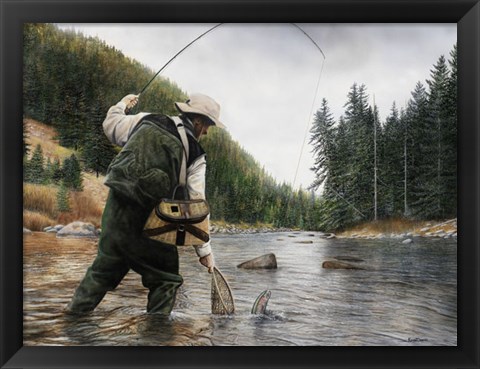 Framed Fishing the Gallatin Print