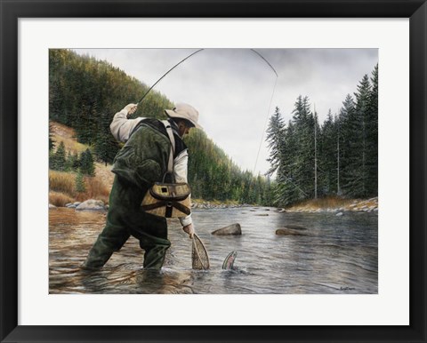 Framed Fishing the Gallatin Print