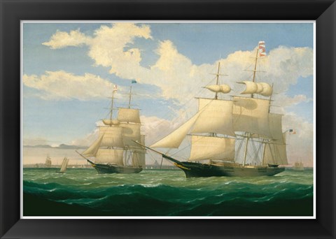 Framed Ships &quot;Winged Arrow&quot; and &quot;Southern Cross&quot; in Boston Harbor, 1853 Print