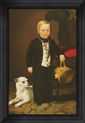 Framed Boy with Dog Print