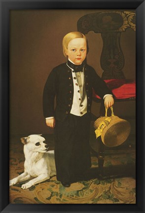 Framed Boy with Dog Print