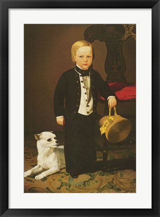 Framed Boy with Dog Print