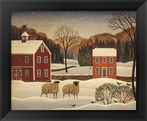 Framed Winter Sheep I Print