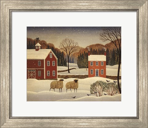 Framed Winter Sheep I Print