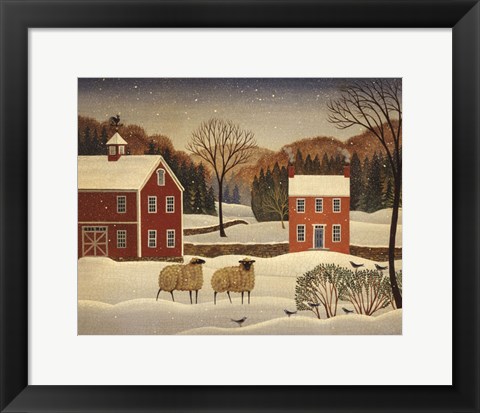 Framed Winter Sheep I Print