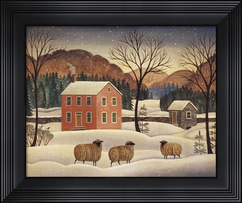 Framed Winter Sheep II Print