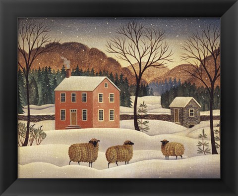 Framed Winter Sheep II Print