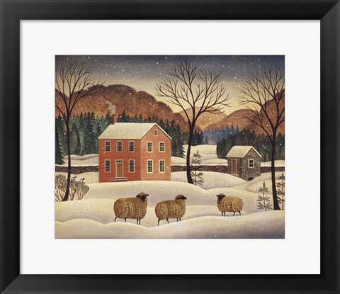 Framed Winter Sheep II Print