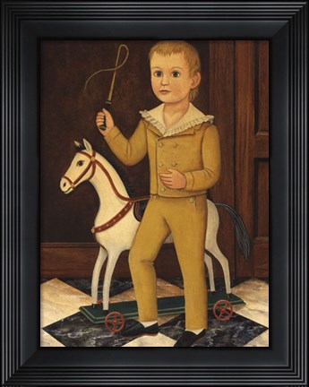Framed Boy with Horse Print