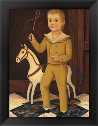 Framed Boy with Horse Print