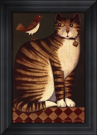 Framed Temptation I (Cat) Print