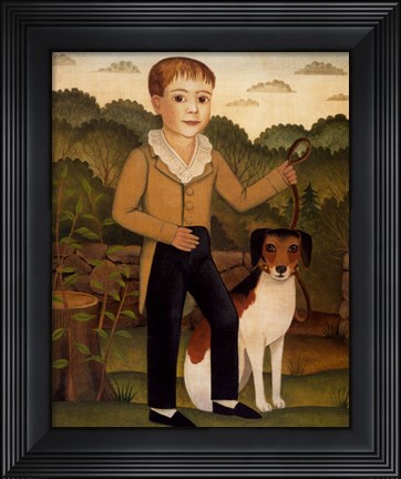 Framed Boy with Dog Print