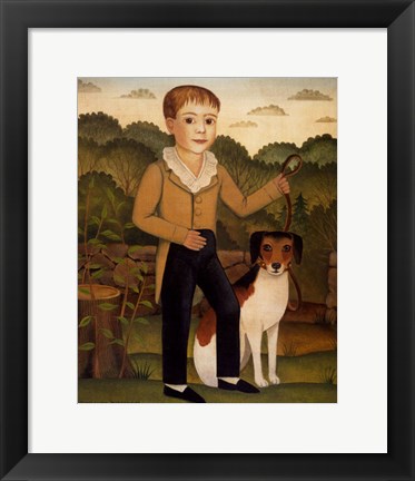 Framed Boy with Dog Print