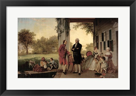 Framed Washington and Lafayette at Mount Vernon, 1784, 1859 Print