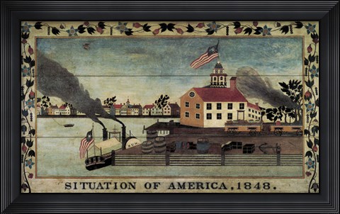 Framed Situation of America, 1848 Print