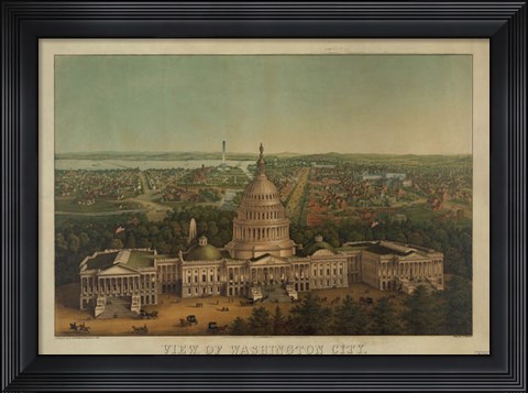 Framed View of Washington City, c. 1869 Print