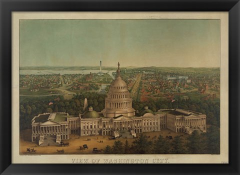 Framed View of Washington City, c. 1869 Print