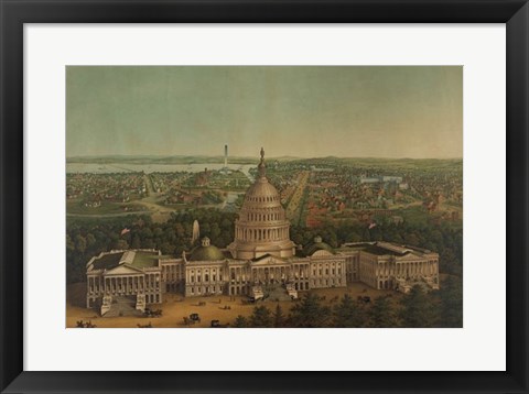 Framed View of Washington City, c. 1869 Print