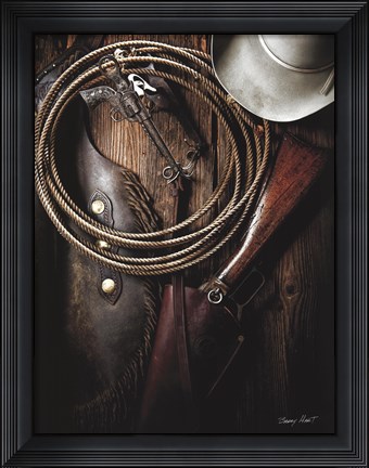 Framed Pistol Bit and Rifle (color) Print