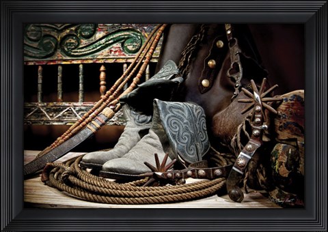 Framed TC&#39;s Boots and Yuma Spurs (color) Print