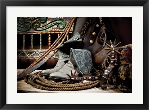 Framed TC&#39;s Boots and Yuma Spurs (color) Print