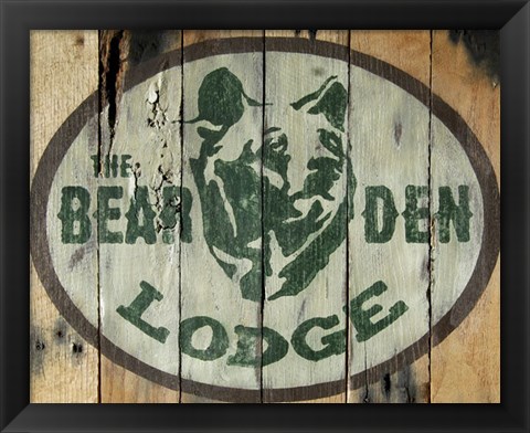 Framed Bear Den Lodge Print