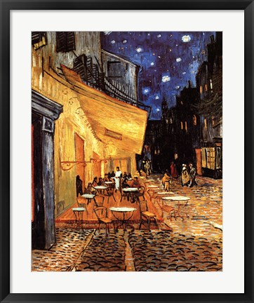 Framed Cafe Terrace on the Place du Forum, Arles, at Night, c.1888 Print