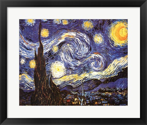 Framed Starry Night, c.1889 Print