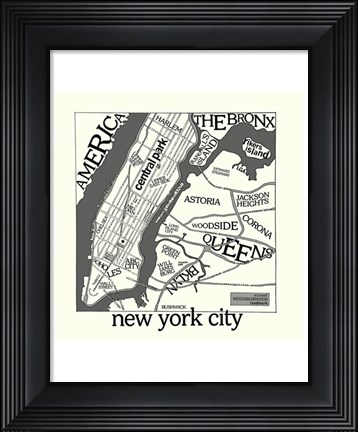 Framed New York Map Print