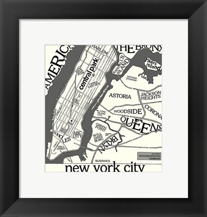 Framed New York Map Print