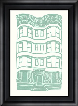 Framed Williamsburg Building 4 (Brownstone) Print